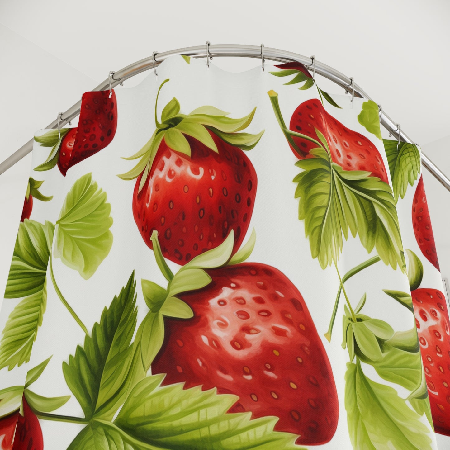 Strawberry Shower Curtain - Farmhouse Decor, Bathroom Accessory, Summer Vibes, Gifts for Her, Kitchen and Bath