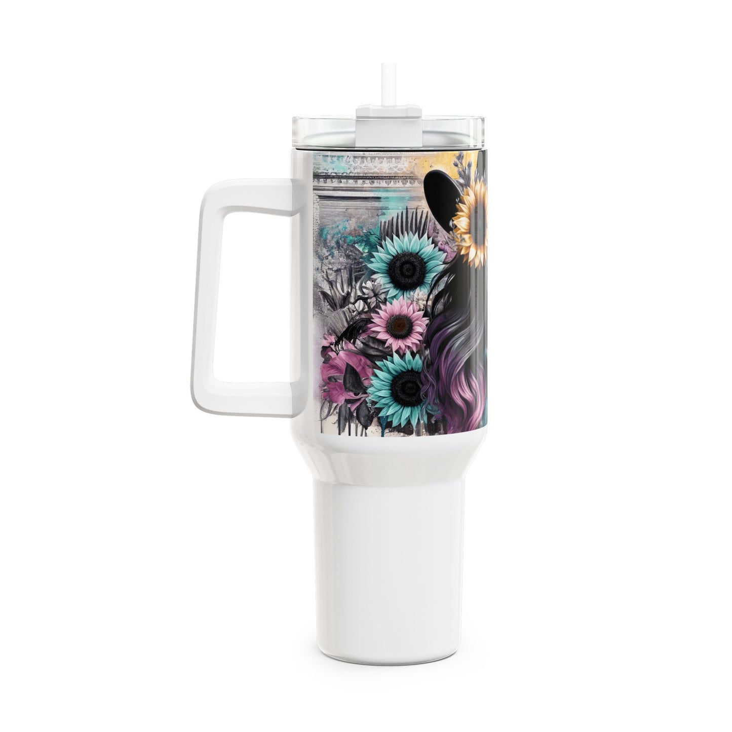 Western Floral Tumbler, Cowboy Cowgirl Drinkware, 40oz Travel Mug, Gifts for Her, Country Party Decor, Summer BBQ Accessories