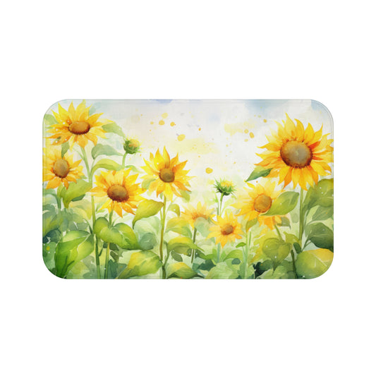 Sunflower Bath Mat - Brighten Your Bathroom, Summer Decor, Floral Home Accent, Gift for Garden Lovers, Eco-Friendly
