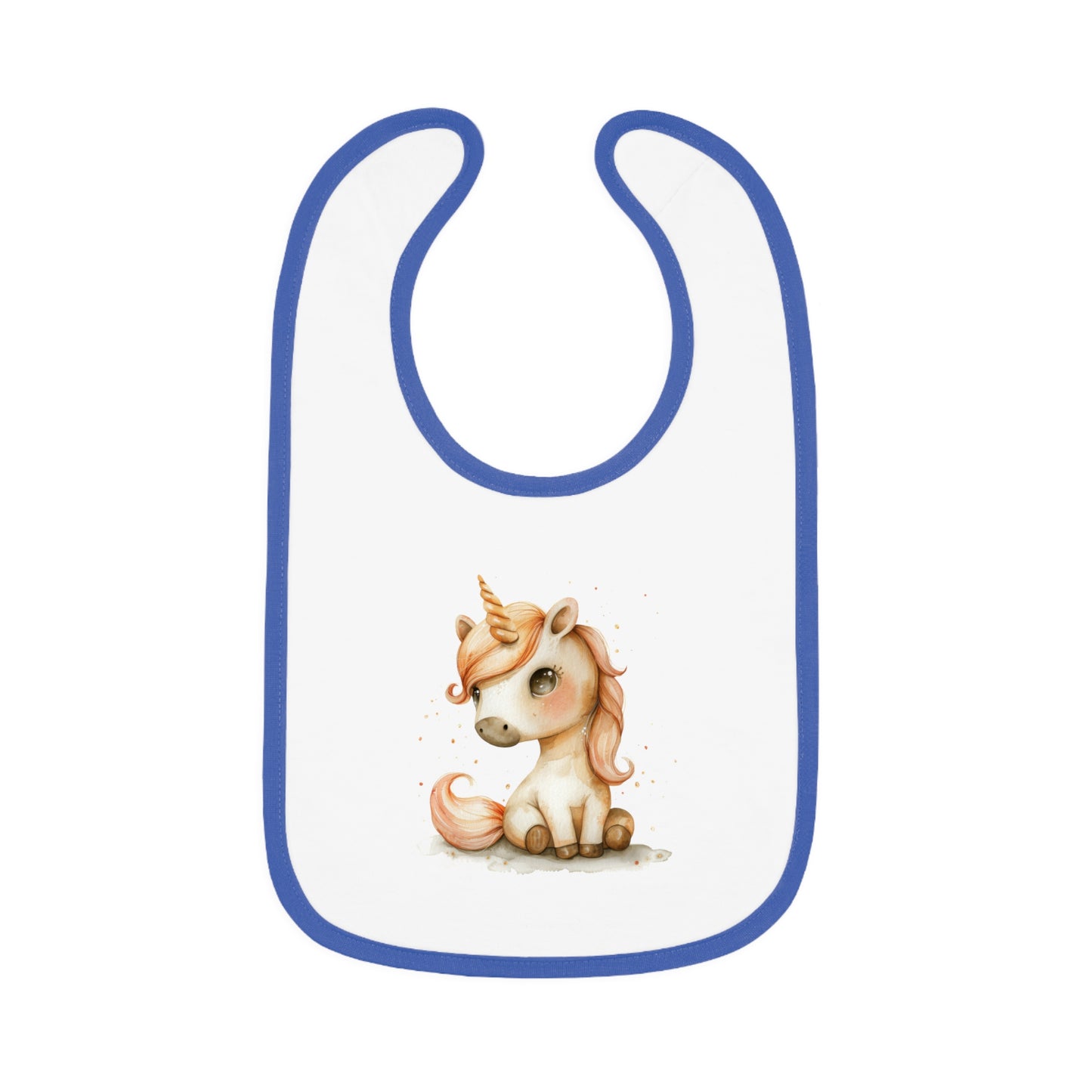 Unicorn Baby Bib with Contrast Trim | Cute Bib for Infants, Toddler Feeding, Gift for Baby Showers, Nursery Decor, Fun Mealtime Essential
