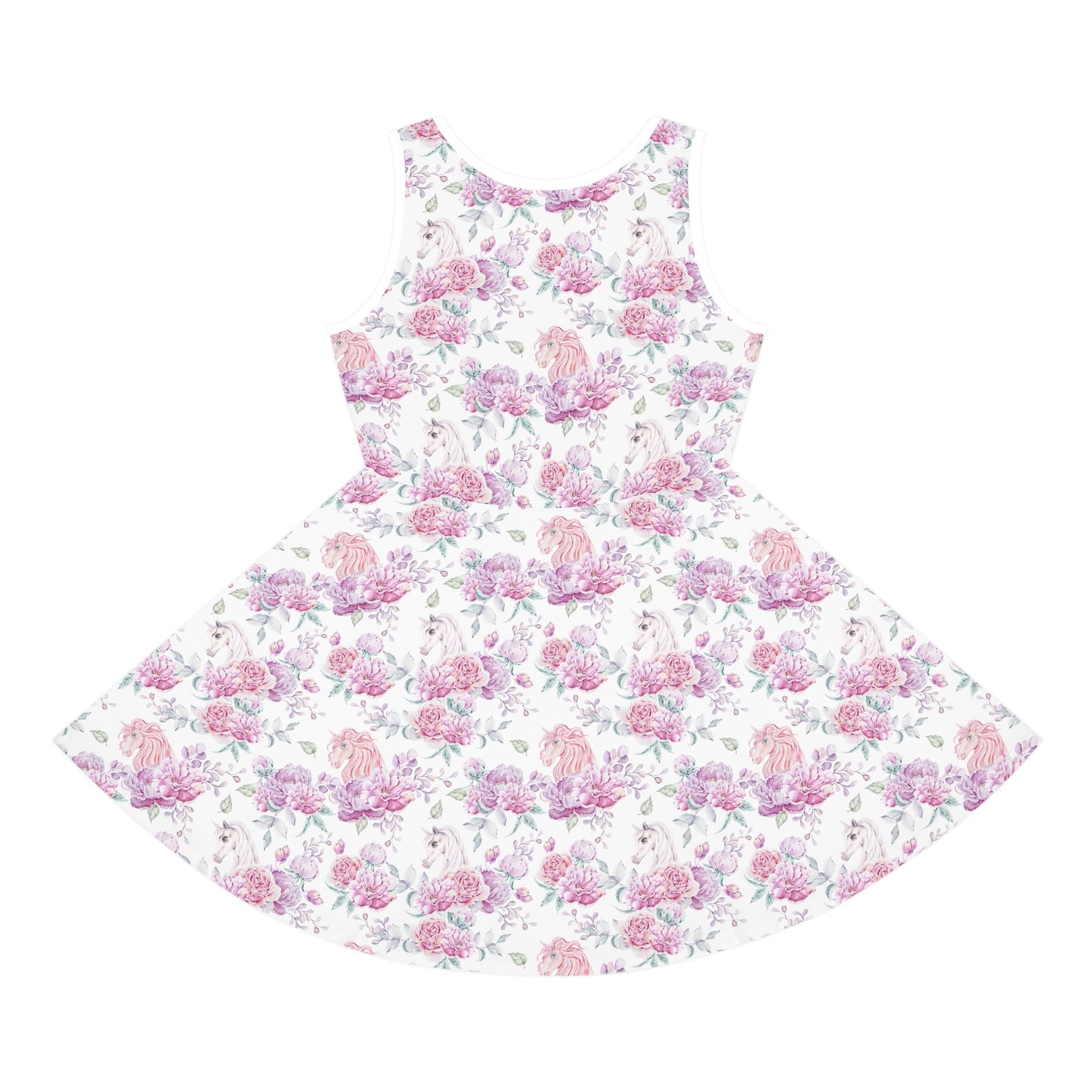 Girls' Pink Floral Unicorn Sleeveless Sundress