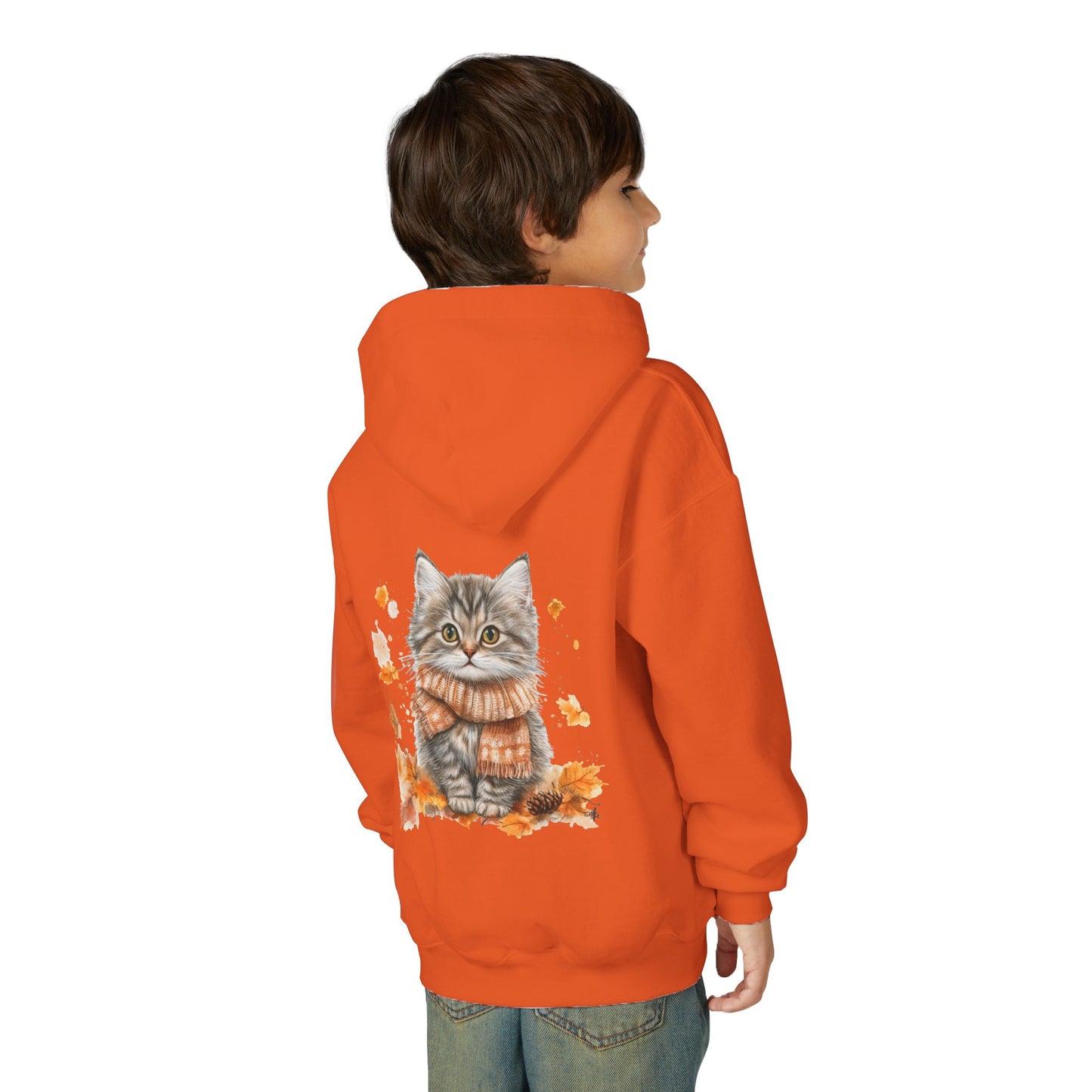 Cozy Cat Sweatshirt for Kids, Autumn Vibes Hoodie, Feline Lover Gift, Fall Fashion, Adorable Cat Sweater, Cute Animal Apparel
