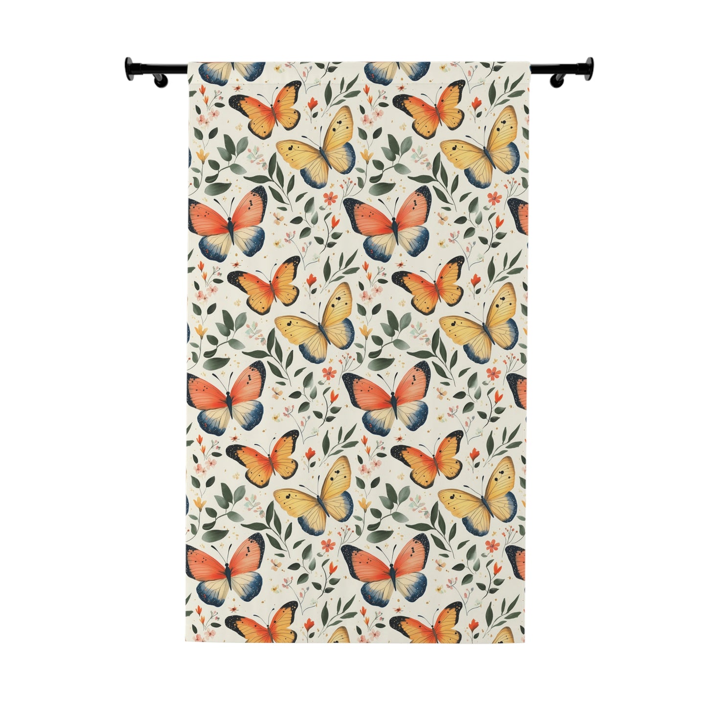 Butterfly Pattern Window Curtains, Floral Home Decor, Living Room Accessories, Nature-Inspired Hanging Panels, Spring Decor