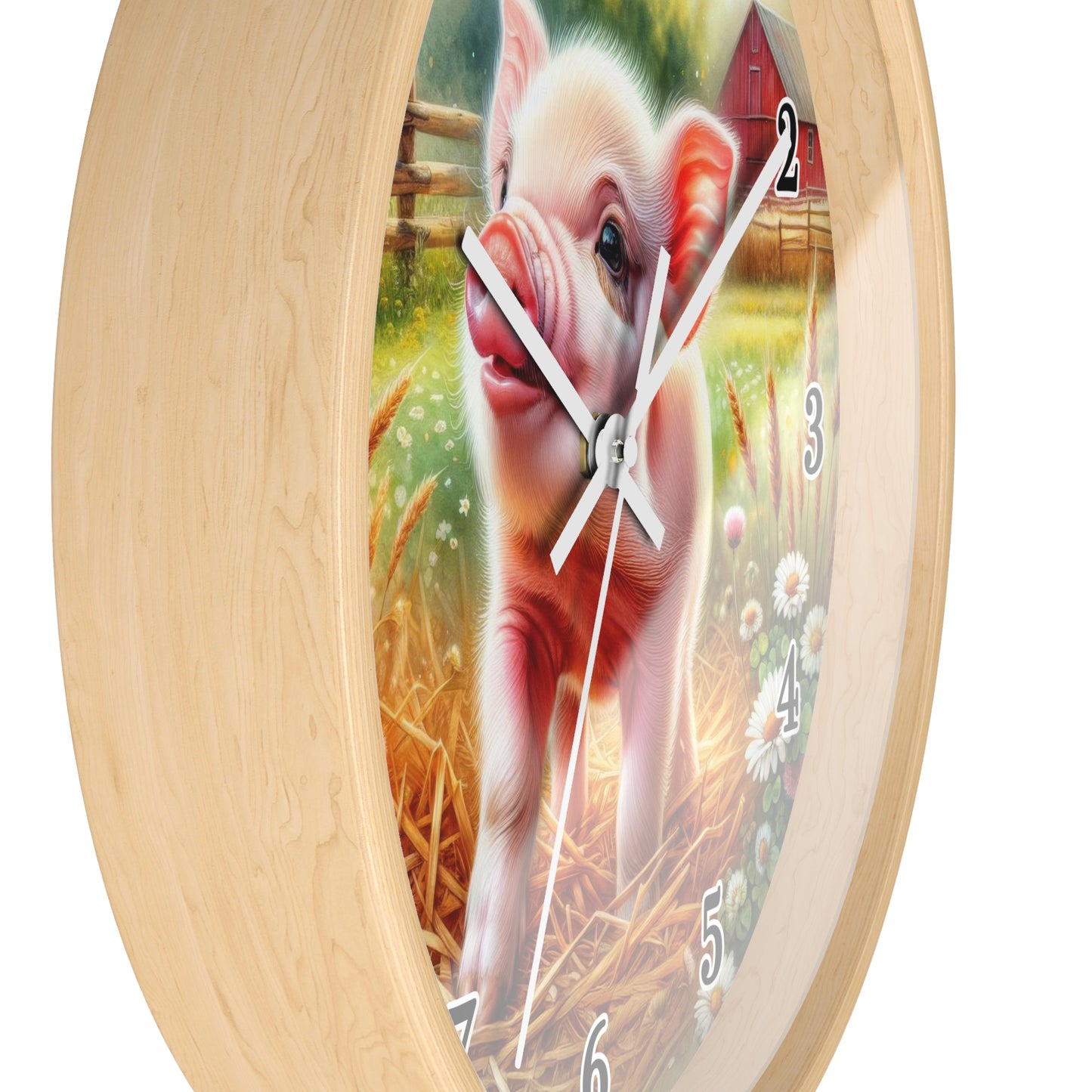 Farmhouse Pig Wall Clock, Rustic Decor, Animal Lover Gift, Country Home Accent, Kids Room Decoration