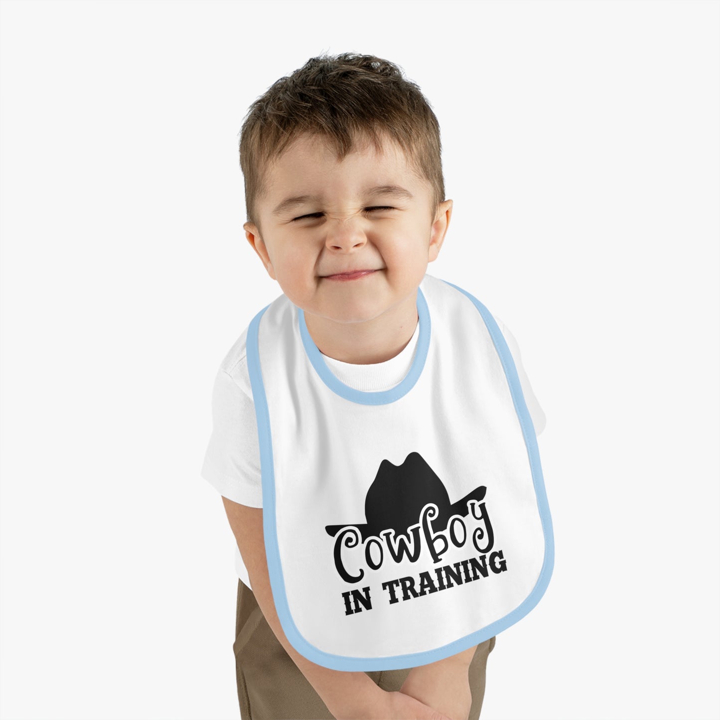 Cute Cowboy Bib for Toddlers - Perfect Baby Gift, Fun Baby Shower Present, Western Theme Feeding Bib, Adorable Baby Outfit