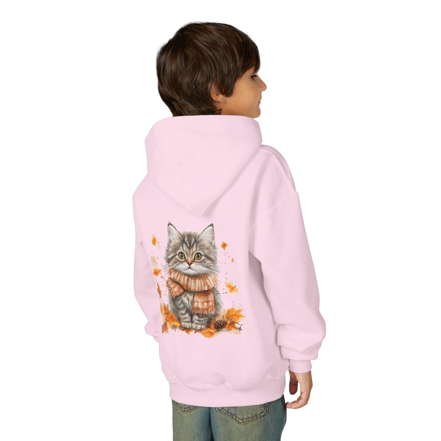 Cozy Cat Sweatshirt for Kids, Autumn Vibes Hoodie, Feline Lover Gift, Fall Fashion, Adorable Cat Sweater, Cute Animal Apparel