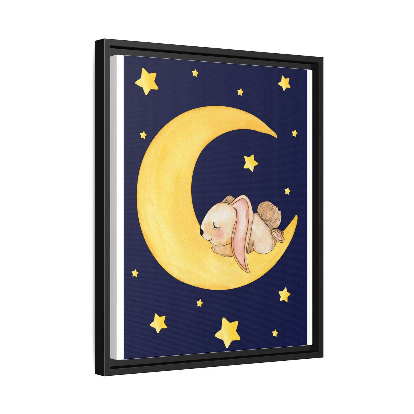 Whimsical Framed Artwork, Cute Bunny Moon Decor, Nursery Wall Art, Kid's Room Accent, Baby Shower Gift, Cozy Home Decor
