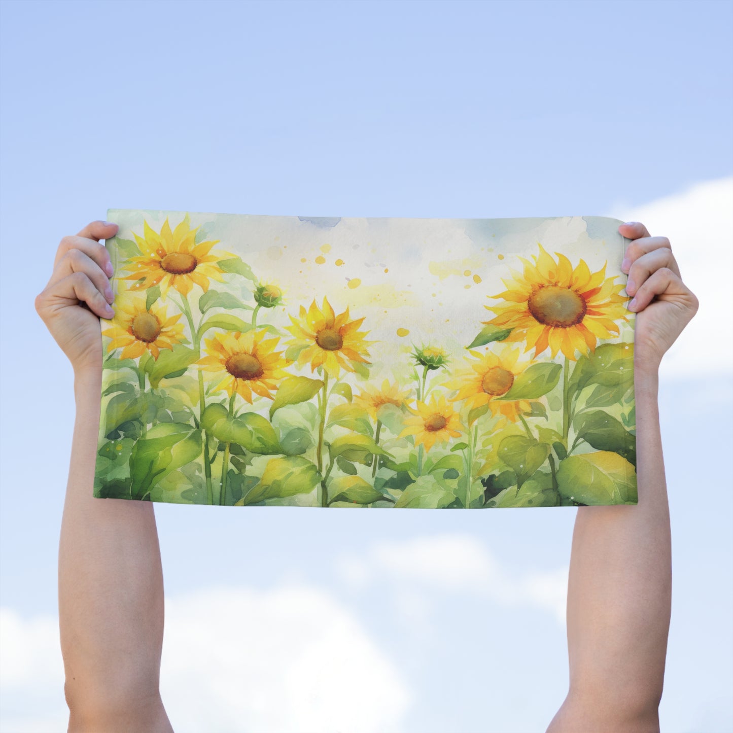 Sunflower Rally Towel, Bright Floral Sports Towel for Beach, Pool, Gym, Gift for Sports Enthusiasts, Summer Decor
