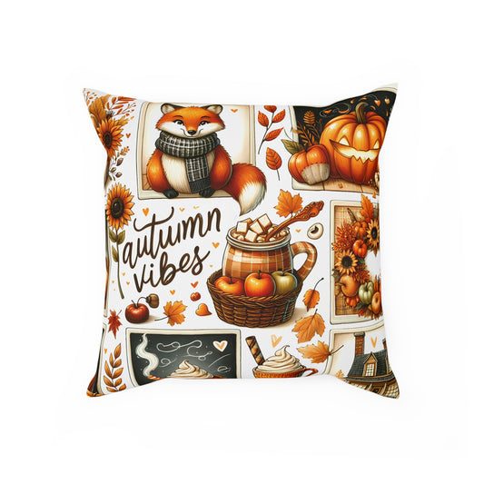 Autumn Vibes Cushion - Cozy Fall Decor, Pumpkin Pillows, Seasonal Home Accents, Gift for Thanksgiving, Rustic Autumn Decorations
