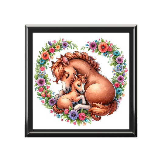 Floral Horse Jewelry Box with Mother and Foal Design, Keepsake Organizer for Horse Lovers, Perfect Gift for Birthdays, Mother’s Day, [...]