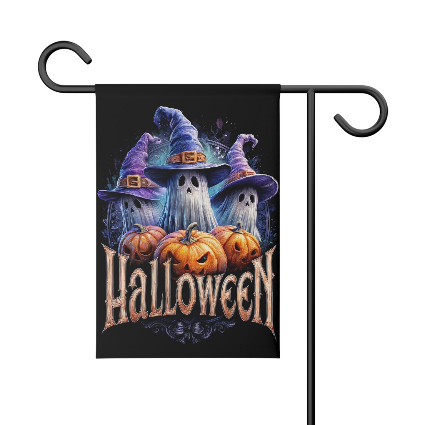 Halloween Garden Flag, Outdoor Decor, Fall Yard Decoration, Spooky Home Accent, Pumpkin Ghost Banner