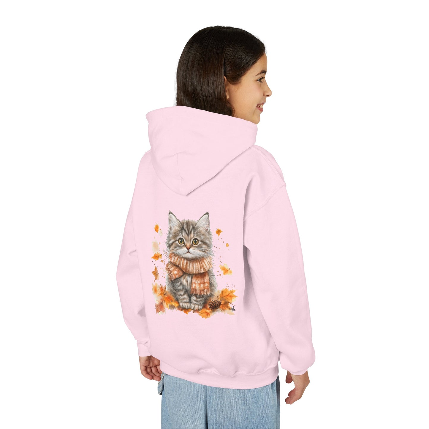 Cozy Cat Sweatshirt for Kids, Autumn Vibes Hoodie, Feline Lover Gift, Fall Fashion, Adorable Cat Sweater, Cute Animal Apparel