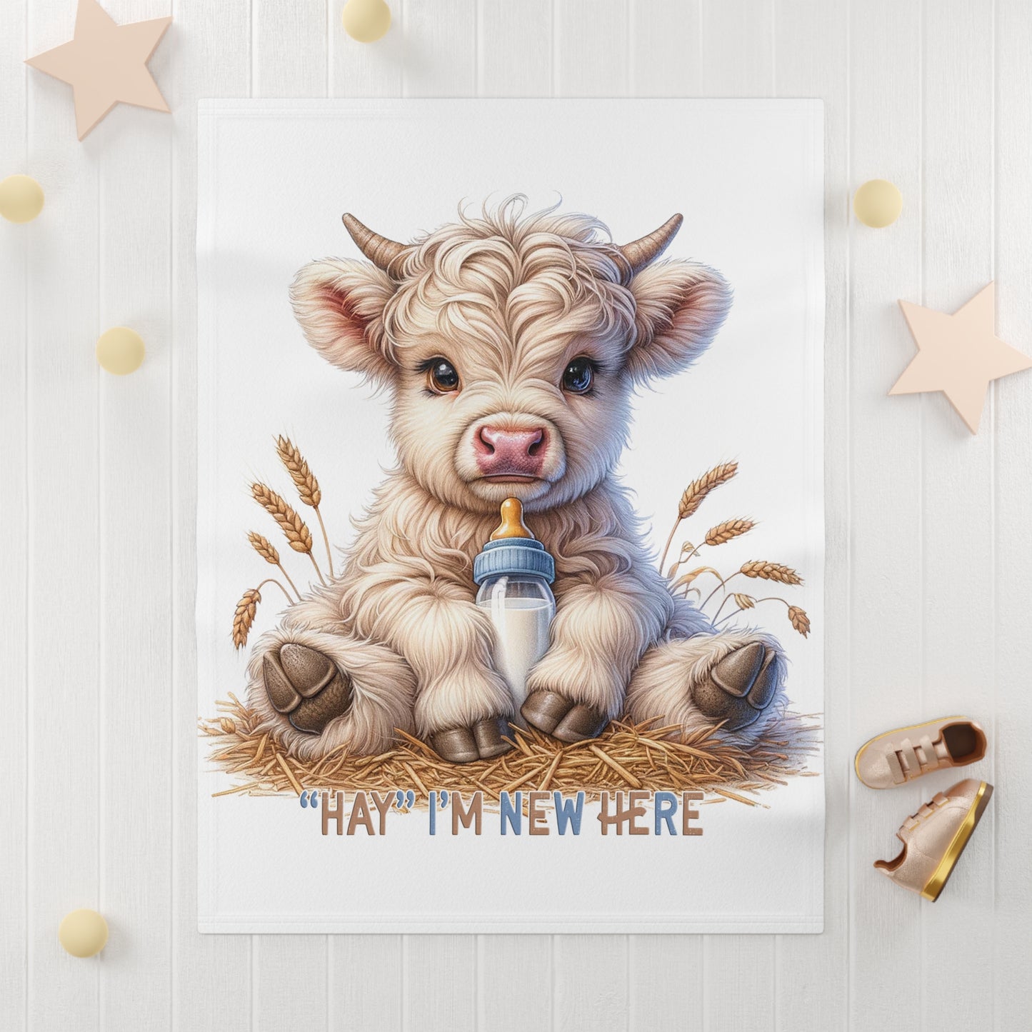 Adorable Baby Cow Fleece Blanket - Perfect for Newborns, Baby Showers, Nursery, Cozy Gift, Soft Cuddly Blanket