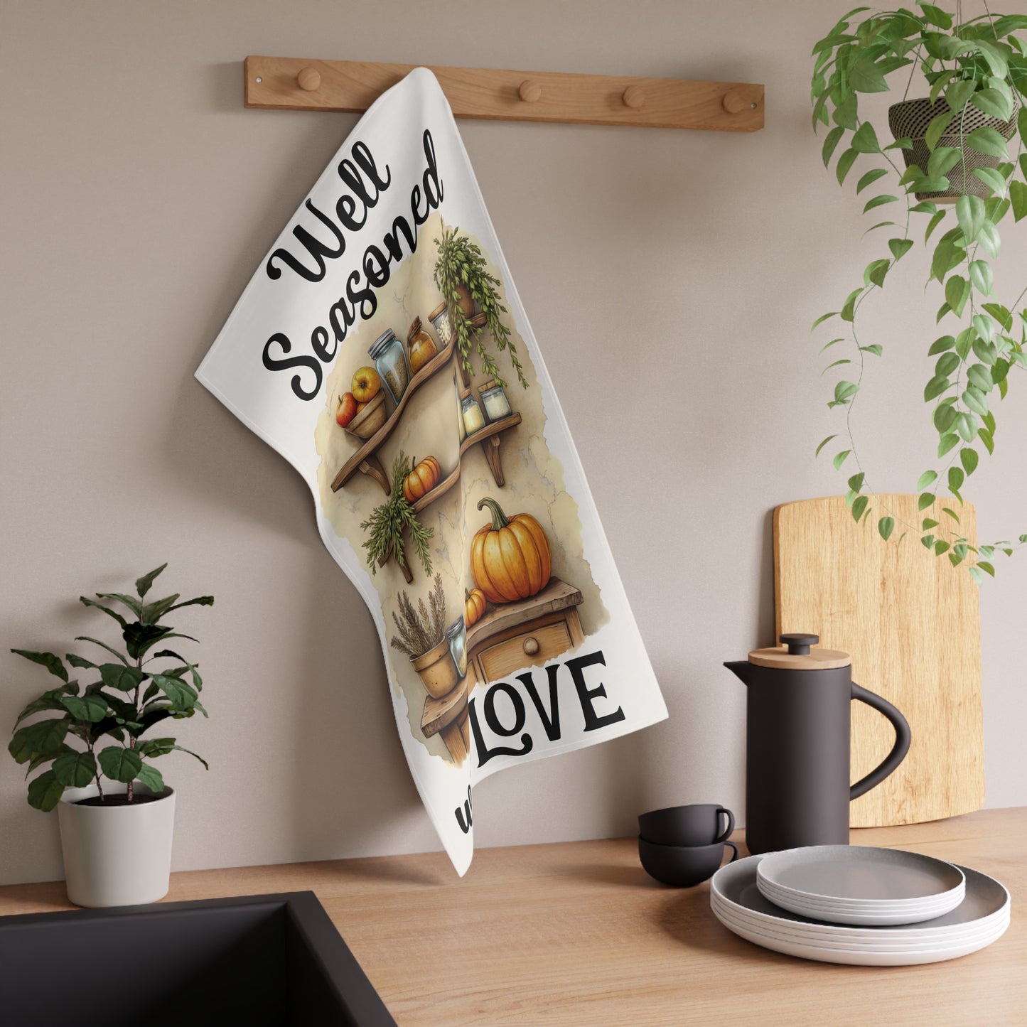 Charming Kitchen Tea Towels, Cozy Home Decor, Gift for Cooks, Thanksgiving, Rustic Kitchen, Farmhouse Style