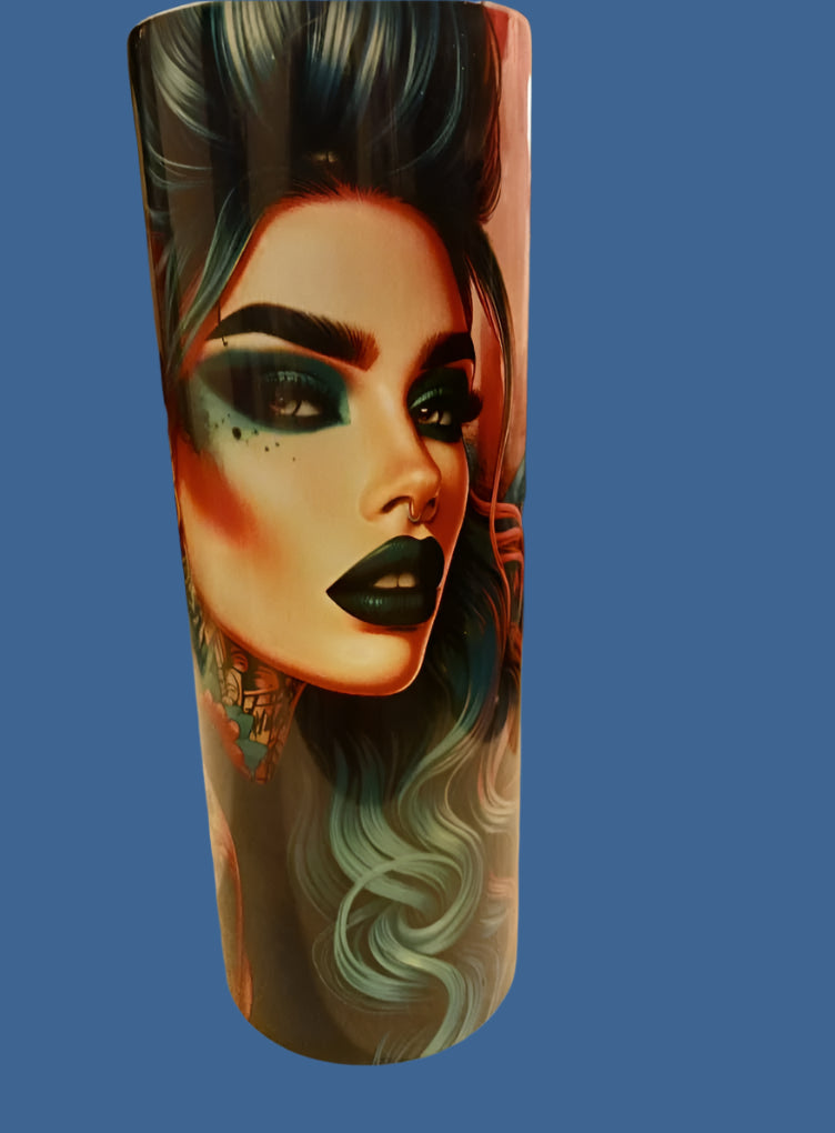 20 oz sublimation printed skinny tumbler