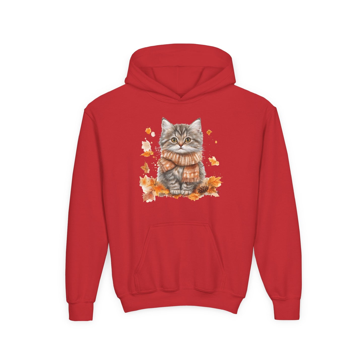 Cozy Cat Sweatshirt for Kids, Autumn Vibes Hoodie, Feline Lover Gift, Fall Fashion, Adorable Cat Sweater, Cute Animal Apparel