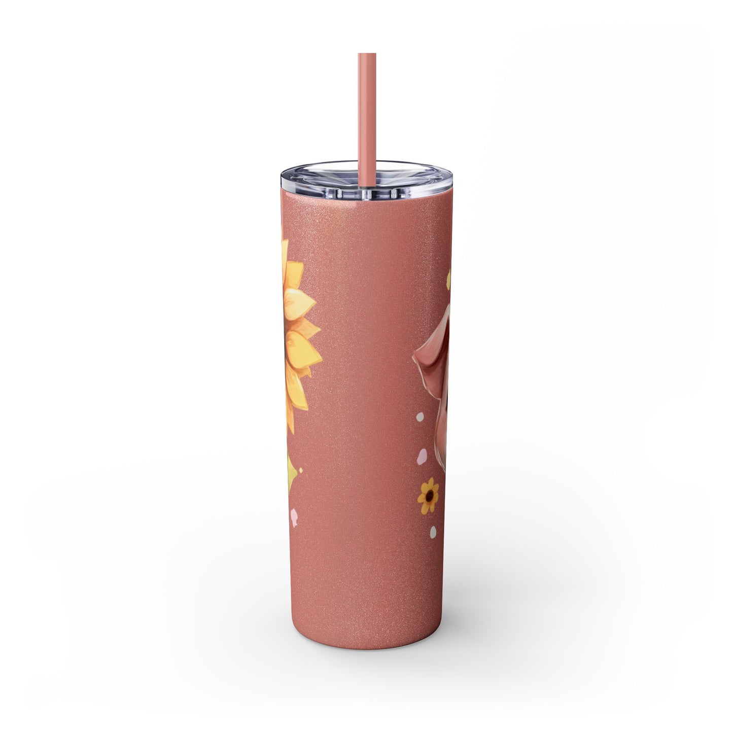 Cute Piggy Skinny Tumbler with Straw, Pig Tumbler, Sunflower Cup, Farmhouse Decor, Gift for Animal Lovers, Fun Drinkware