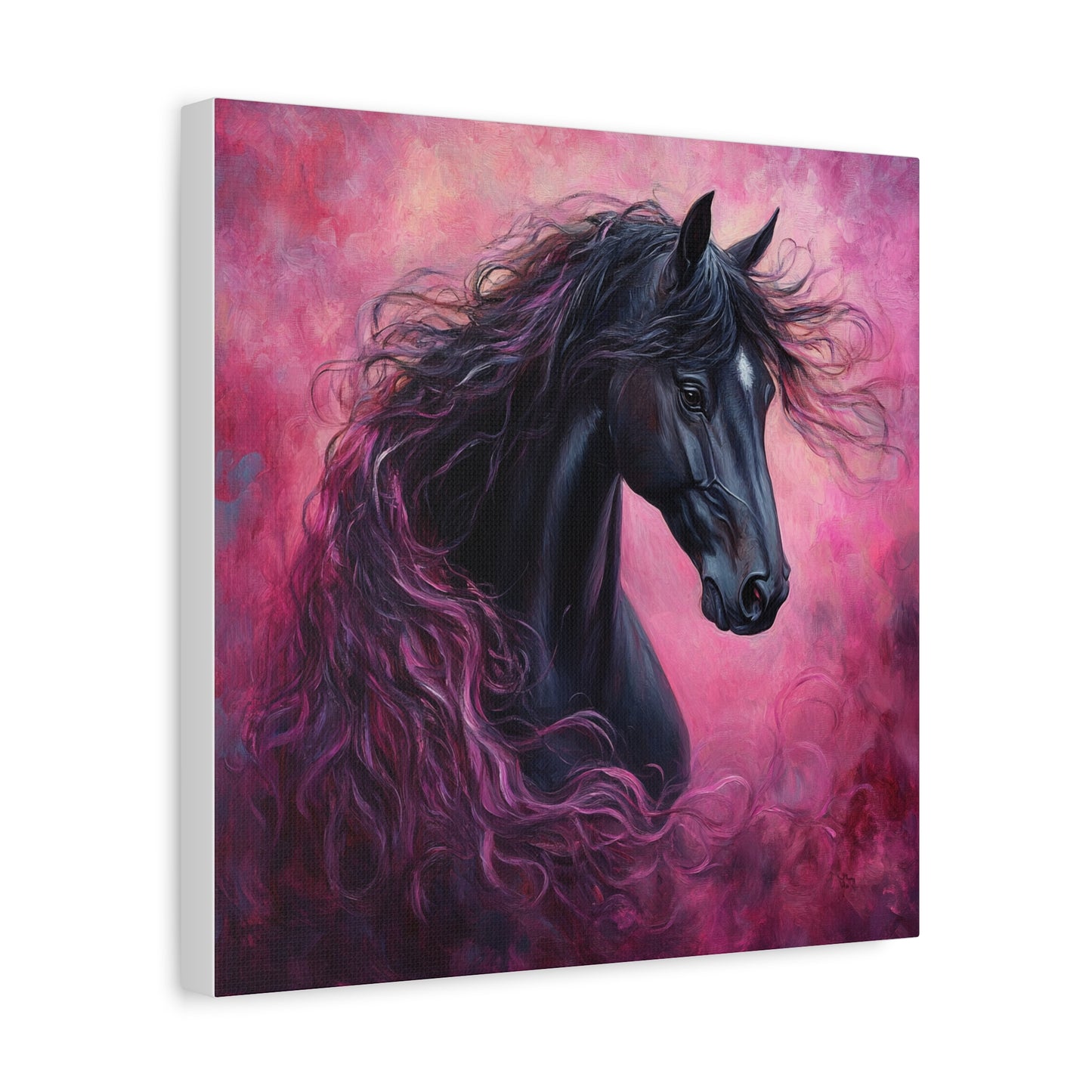 Black Horse Canvas Art, Wall Decor, Horse Lover Gift, Unique Home Decor, Animal Art, Equine Artwork
