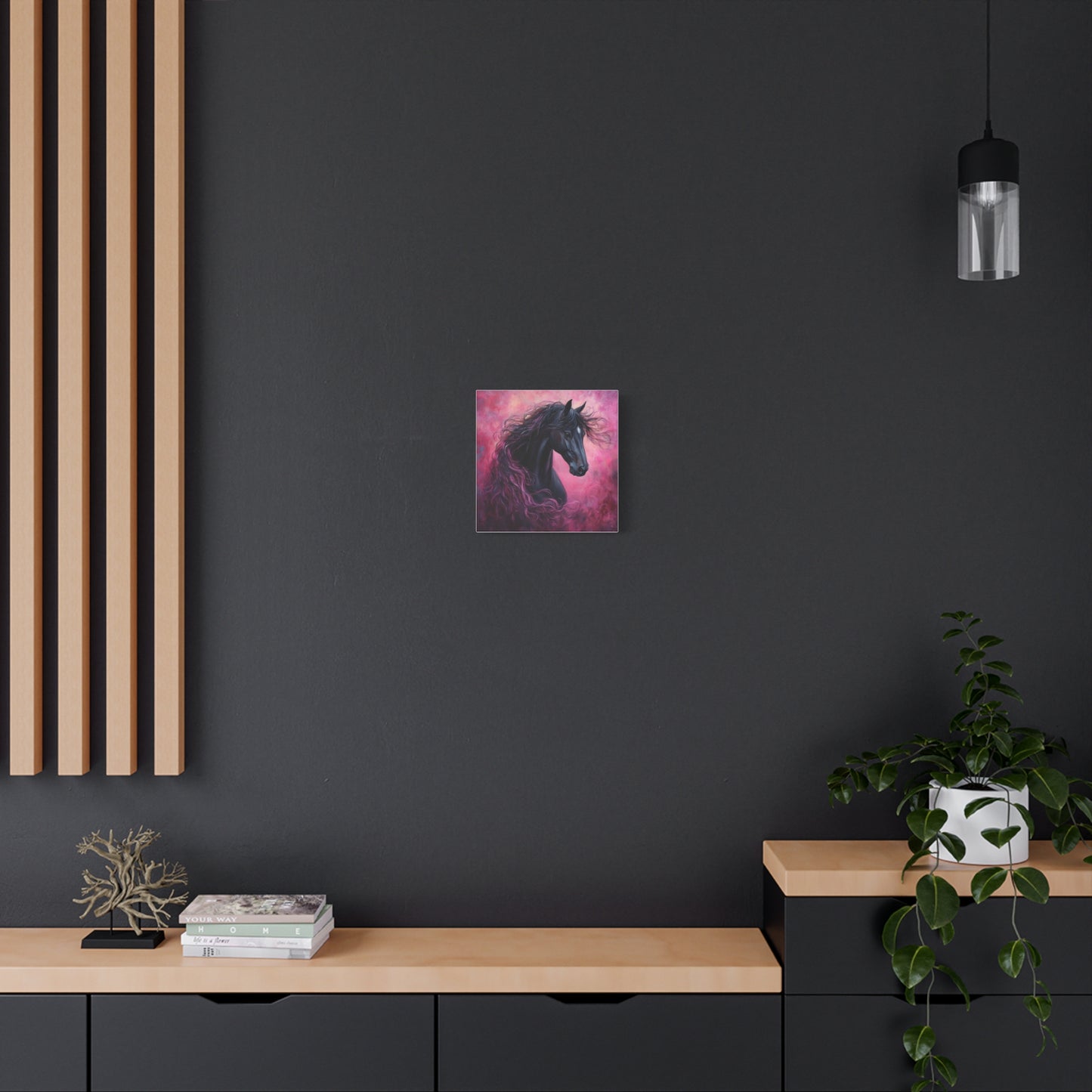 Black Horse Canvas Art, Wall Decor, Horse Lover Gift, Unique Home Decor, Animal Art, Equine Artwork
