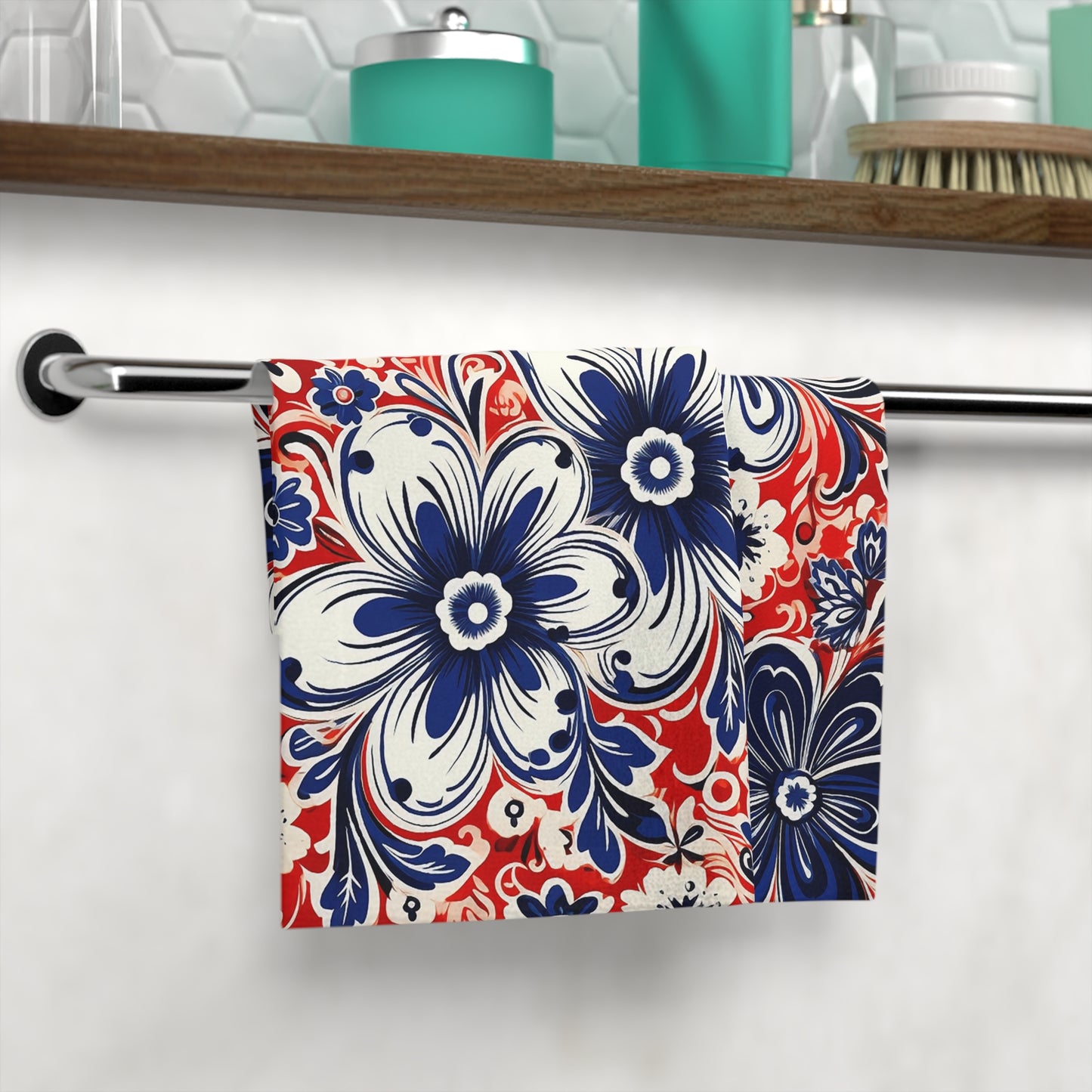 Floral Face Towel - Vibrant Decorative Face Towel for Spa, Home, Gift, Bathroom, Home Decor