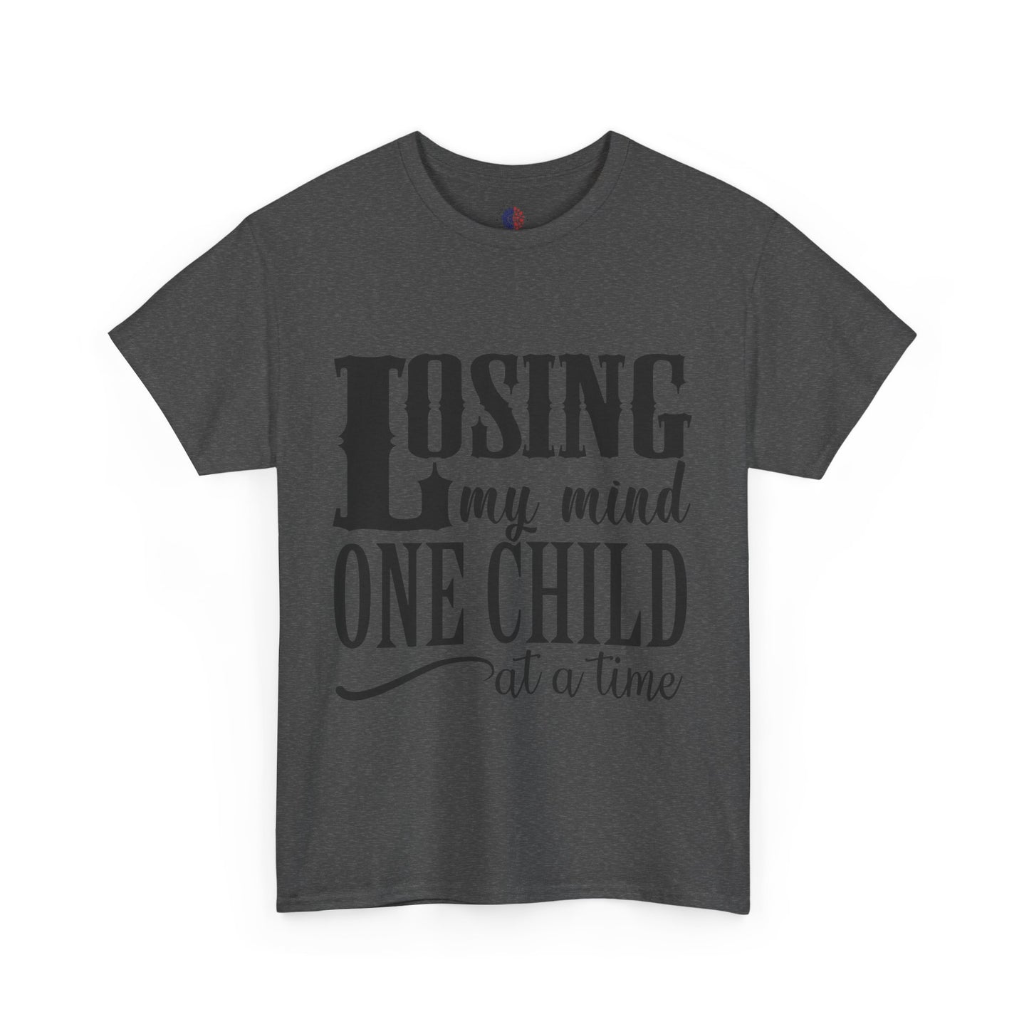 Losing My Mind Unisex Heavy Cotton Tee, Funny Parents T-Shirt, Gift for Moms, Humor Shirt for Dad, Casual Wear, Family Humor Top
