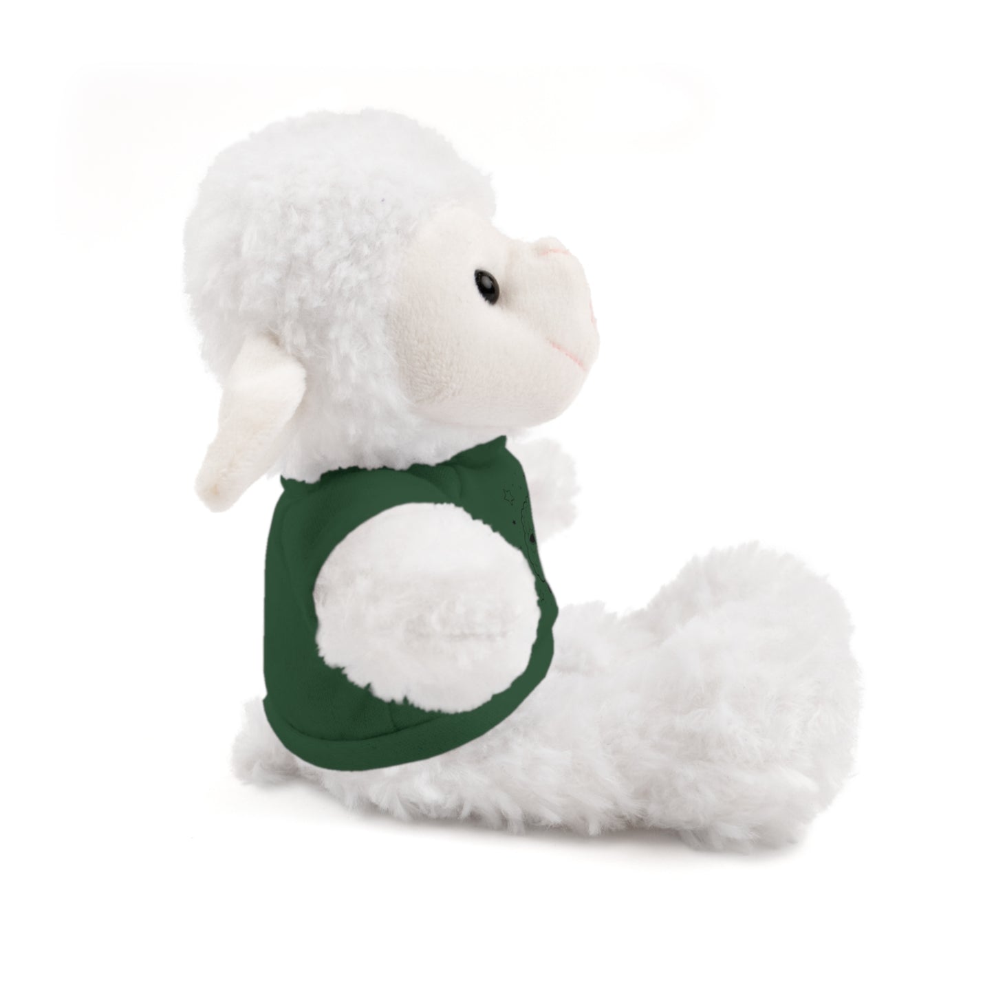 Cute Plush Sheep Toy with Custom Tee, Gift for Kids, Baby Shower Gift, Nursery Decor, Stuffed Lamb
