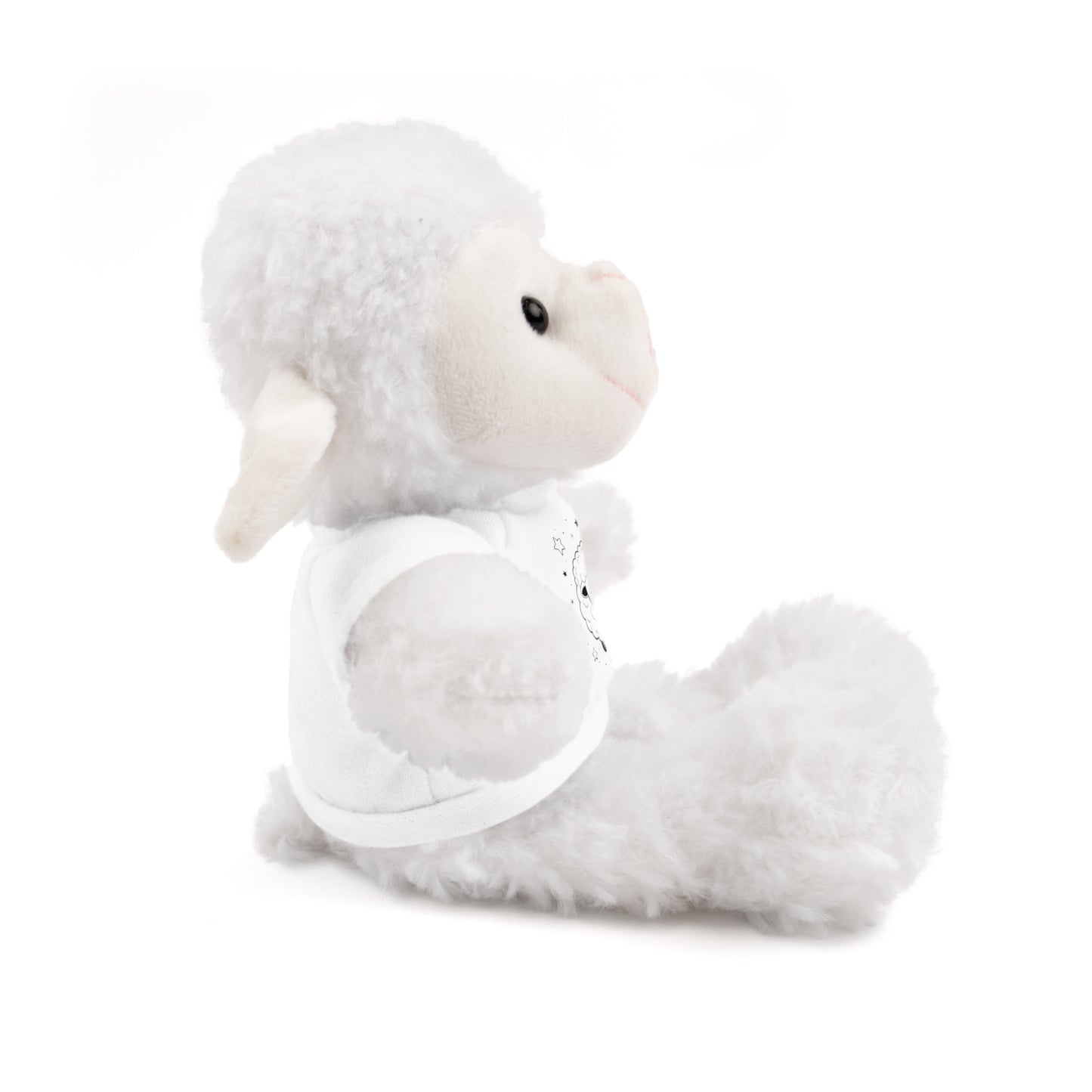 Cute Plush Sheep Toy with Custom Tee, Gift for Kids, Baby Shower Gift, Nursery Decor, Stuffed Lamb
