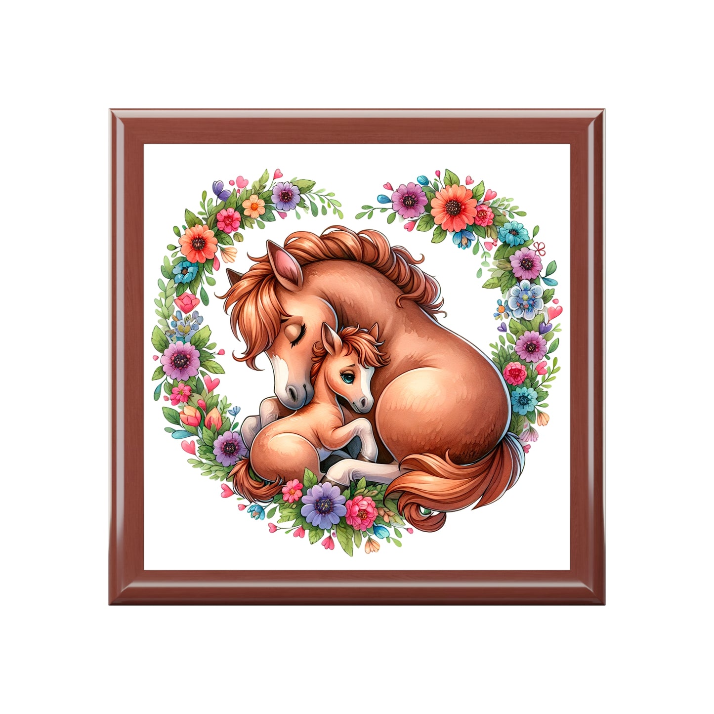 Floral Horse Jewelry Box with Mother and Foal Design, Keepsake Organizer for Horse Lovers, Perfect Gift for Birthdays, Mother’s Day, [...]