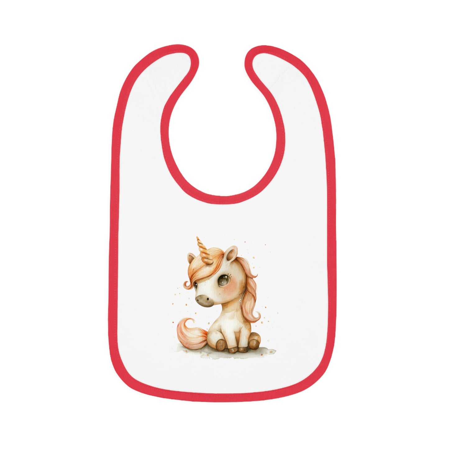 Unicorn Baby Bib with Contrast Trim | Cute Bib for Infants, Toddler Feeding, Gift for Baby Showers, Nursery Decor, Fun Mealtime Essential