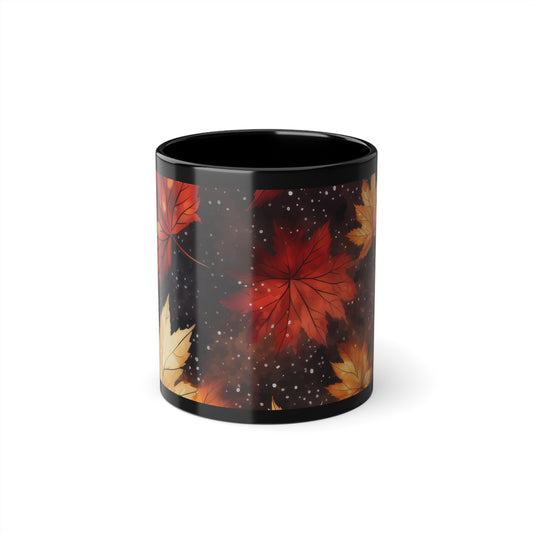 11 oz. Autumn Leaves Coffee Mug, Cozy Fall Decor, Seasonal Gift, Hot Beverage Cup, Thanksgiving Present