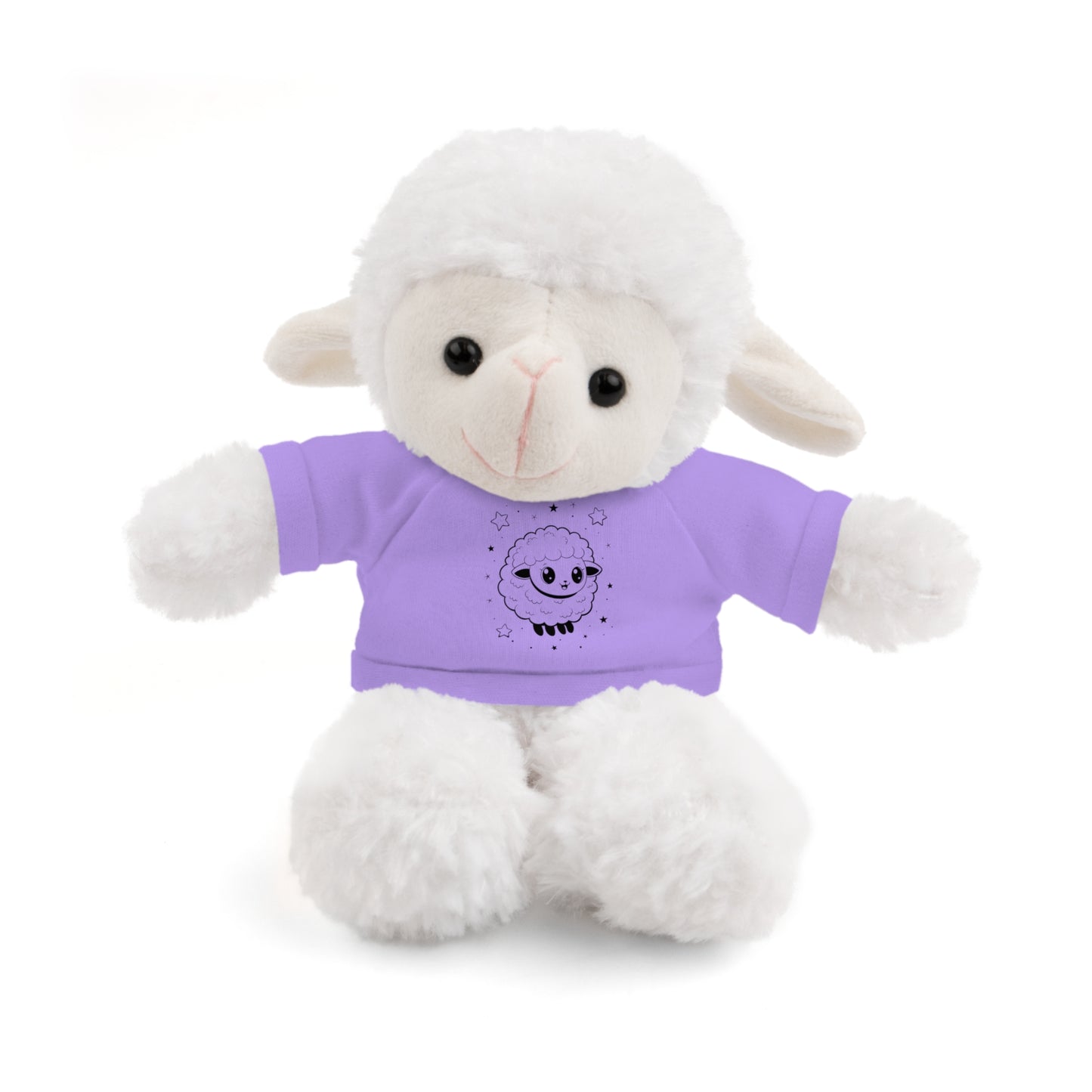 Cute Plush Sheep Toy with Custom Tee, Gift for Kids, Baby Shower Gift, Nursery Decor, Stuffed Lamb