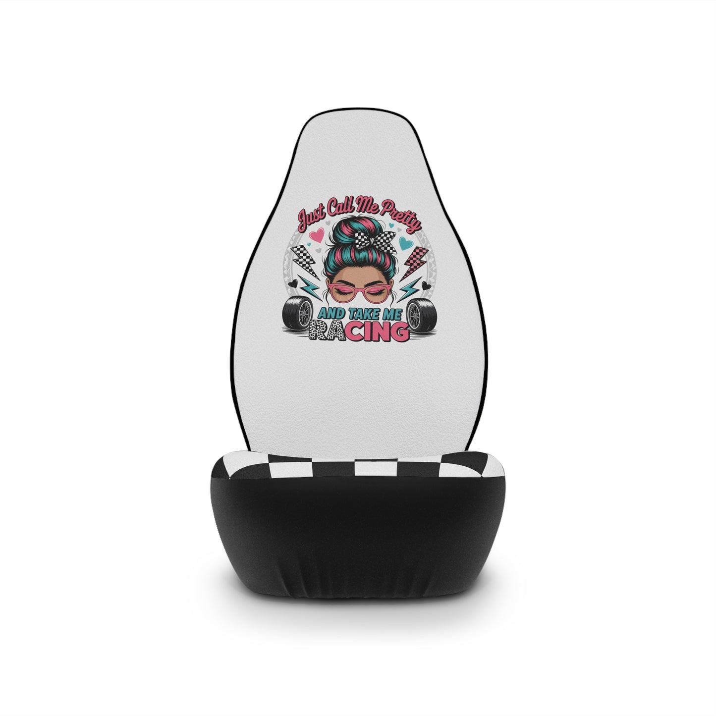 Racing-Themed Car Seat Covers - Stylish and Fun for Car Enthusiasts, Auto Gifts, Checkered Pattern, Race Day Decor, Stylish Car Accessories