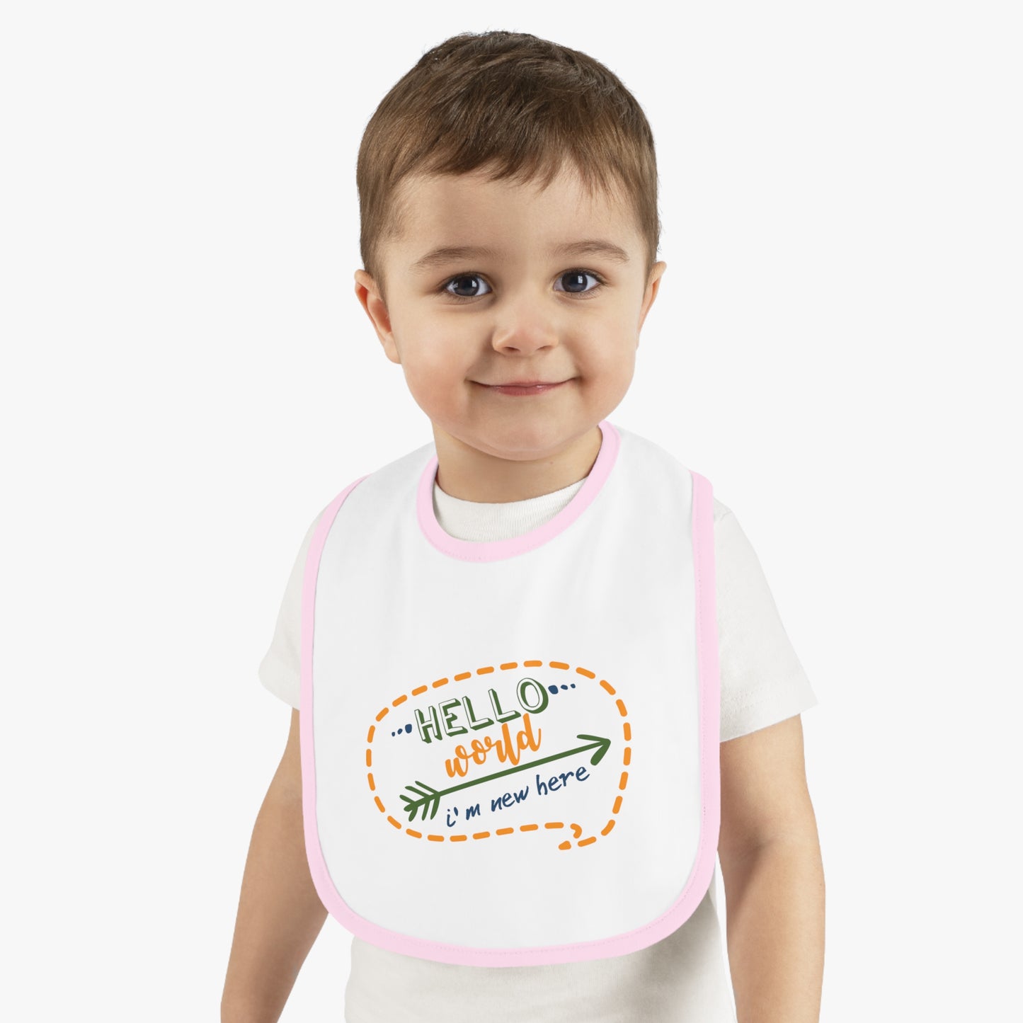 Hello World Baby Bib, Cute Baby Bib, Infants Bib, Newborn Gift, Baby Shower Present, Nursery Accessory