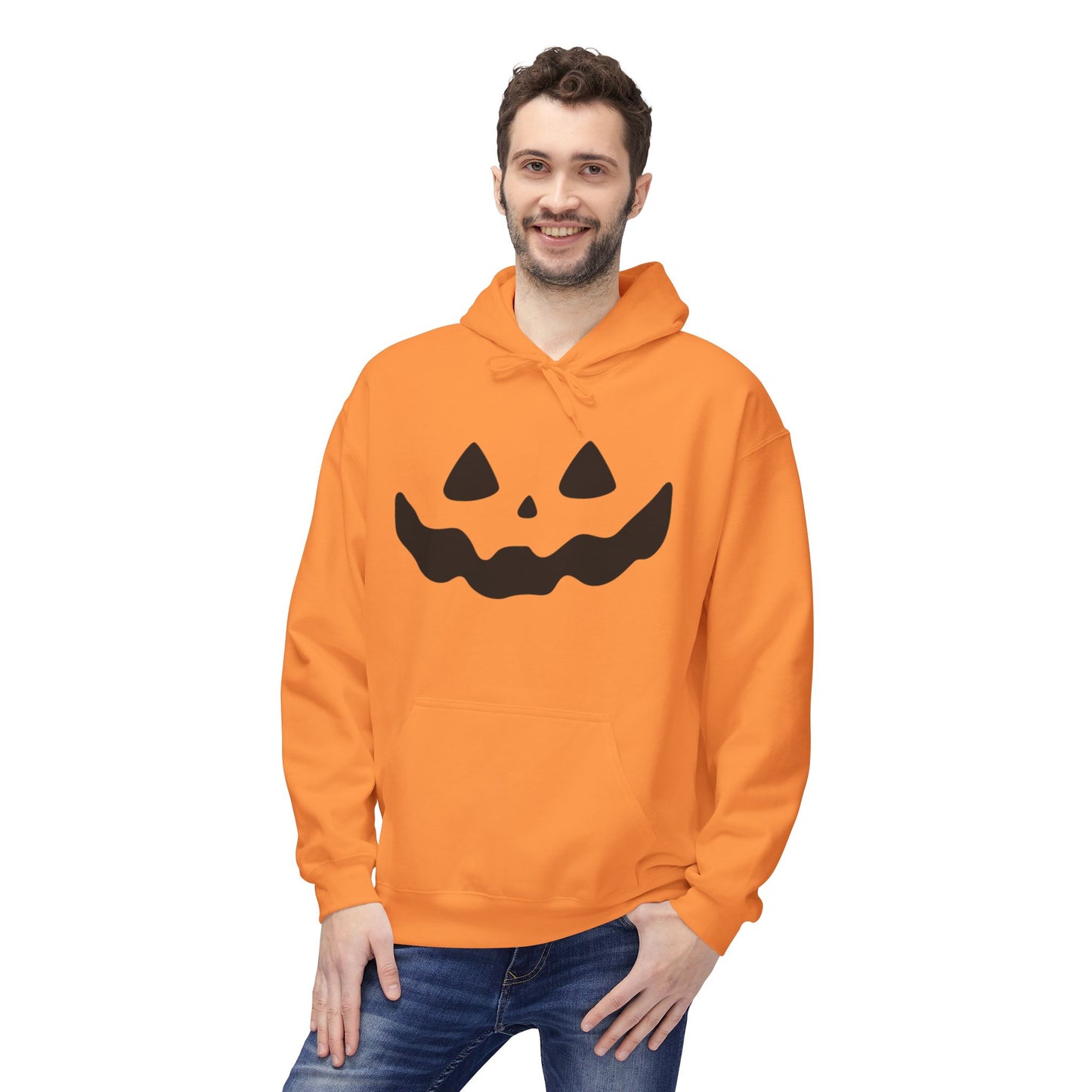 Halloween Pumpkin Fleece Hoodie - Unisex, Softstyle, Perfect for Fall, Spooky Season, Trick or Treat, Cozy Costume