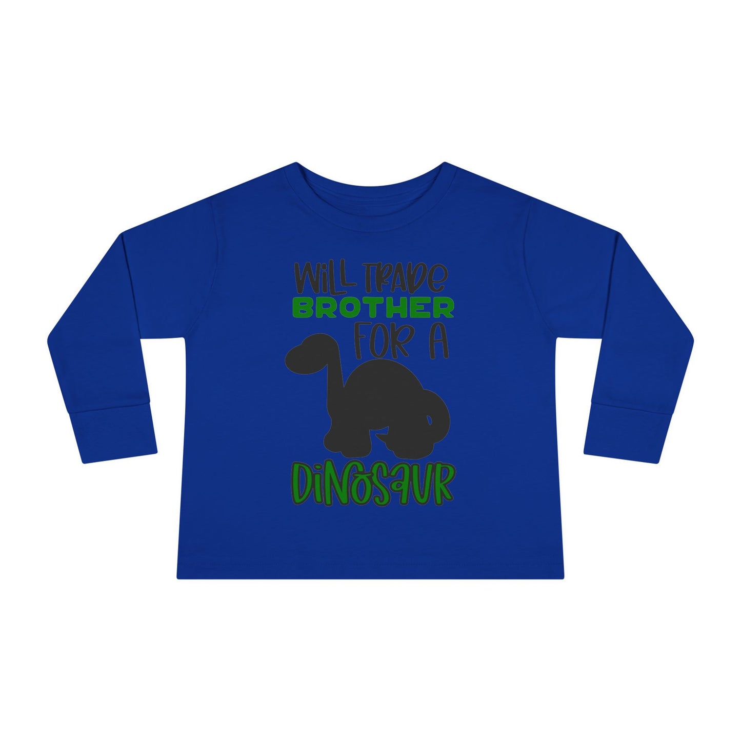Dinosaur-Themed Toddler Long Sleeve Tee - 'Will Trade Brother for a Dinosaur', Cute Kids' Apparel, Birthday Gift, Toddler Fashion, [...]