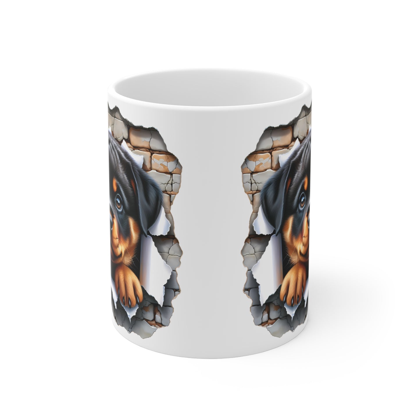 Rottweiler Puppy Mug, Dog Lover Gift, Cute Coffee Cup, Pet Themed Kitchen Decor, Animal Friendship Mug