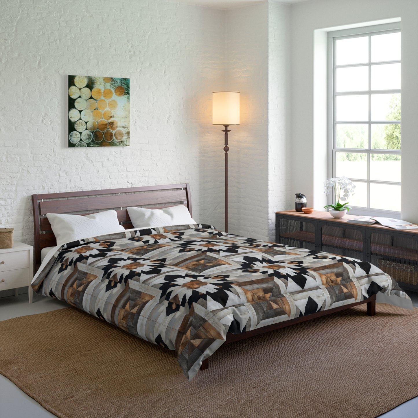 Bohemian Floral Comforter, Cozy Bedding, Unique Home Decor, Boho Blanket, Warmth for All Seasons
