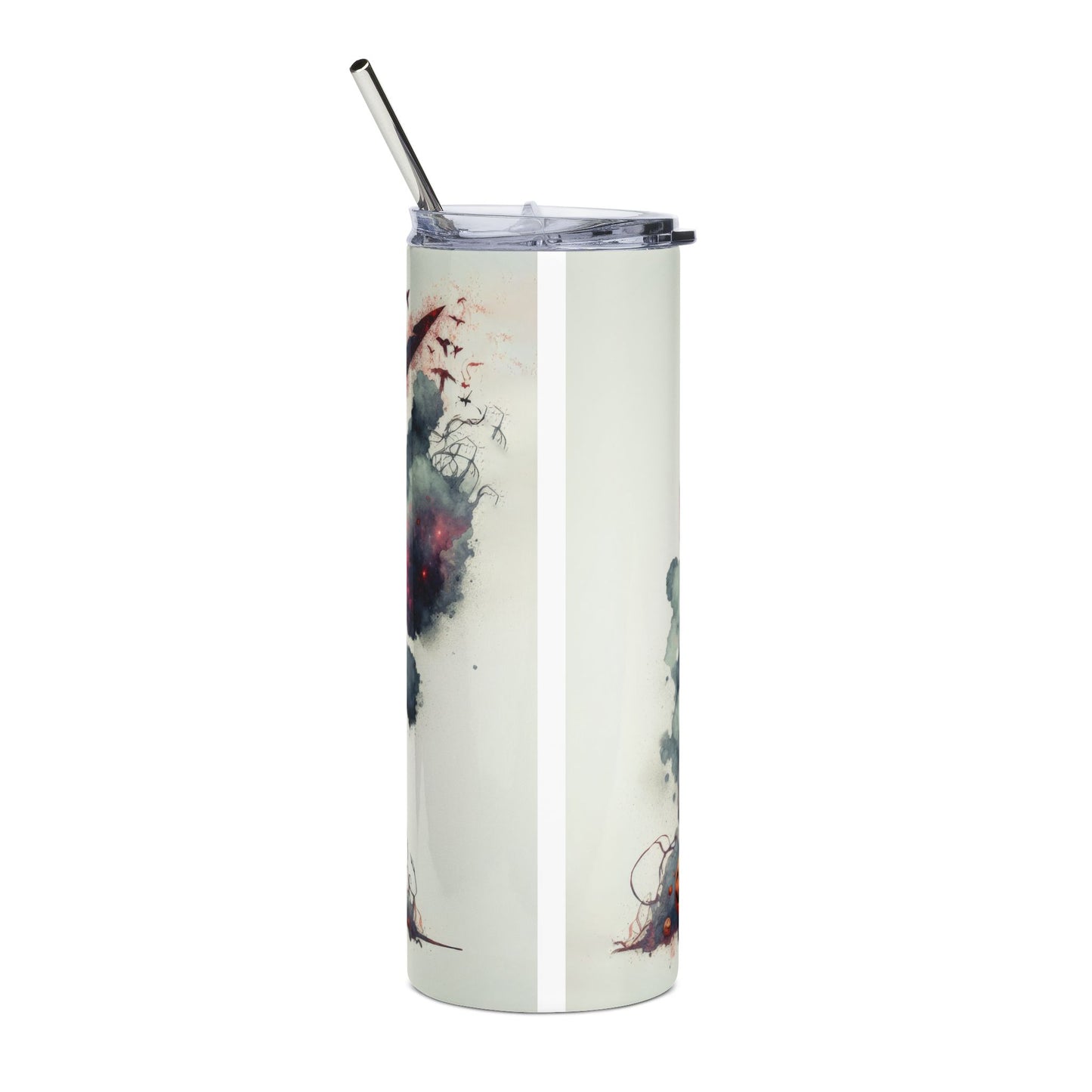 Halloween-Themed Stainless Steel Tumbler, 20oz | Spooky Drinkware, Trick-or-Treat Cup, Fall Decor, Unique Gift for Grown-ups