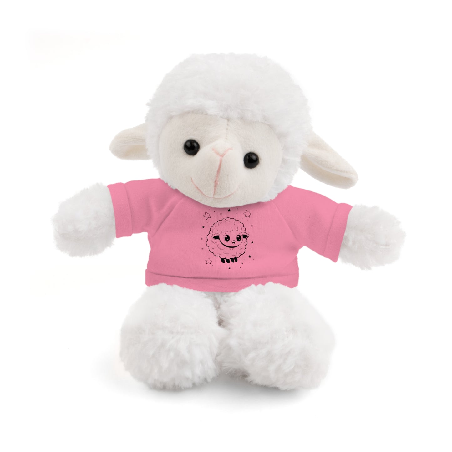 Cute Plush Sheep Toy with Custom Tee, Gift for Kids, Baby Shower Gift, Nursery Decor, Stuffed Lamb