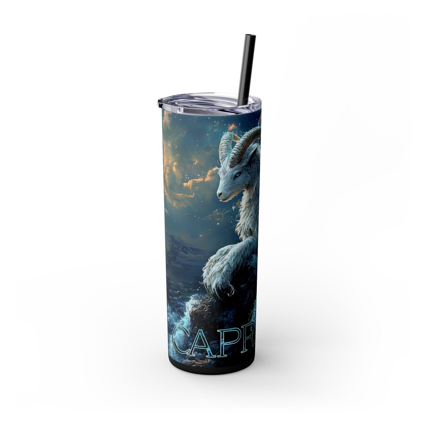 Capricorn Tumbler with Straw | 20oz Fantasy Drinkware, Magical Gift, Personalized Travel Cup, Unicorn Lover, Birthday Present