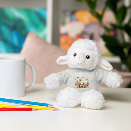 Adorable Stuffed Animal with Custom Tee, Cozy Gift for Kids, Seasonal Decor, Birthday Present, Personalized Toy