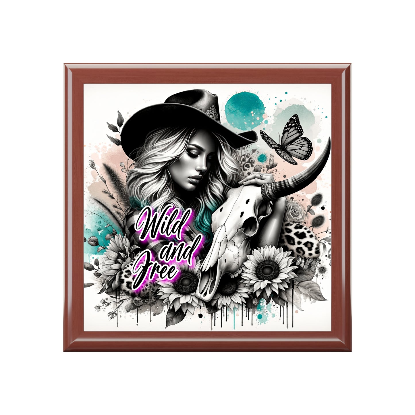 Wild and Free Jewelry Box, Western Decor, Gift for Her, Boho Chic Storage, Keepsake Organizer, Unique Jewelry Holder