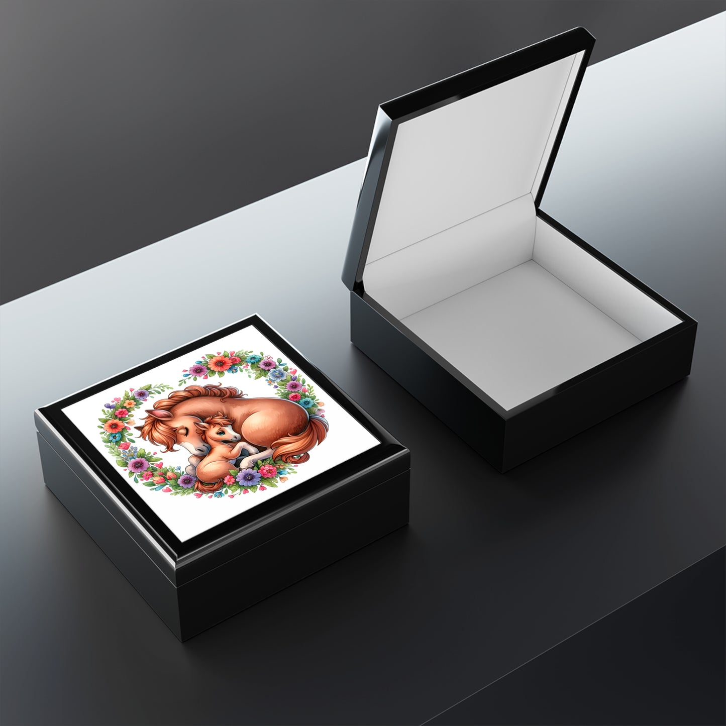 Floral Horse Jewelry Box with Mother and Foal Design, Keepsake Organizer for Horse Lovers, Perfect Gift for Birthdays, Mother’s Day, [...]