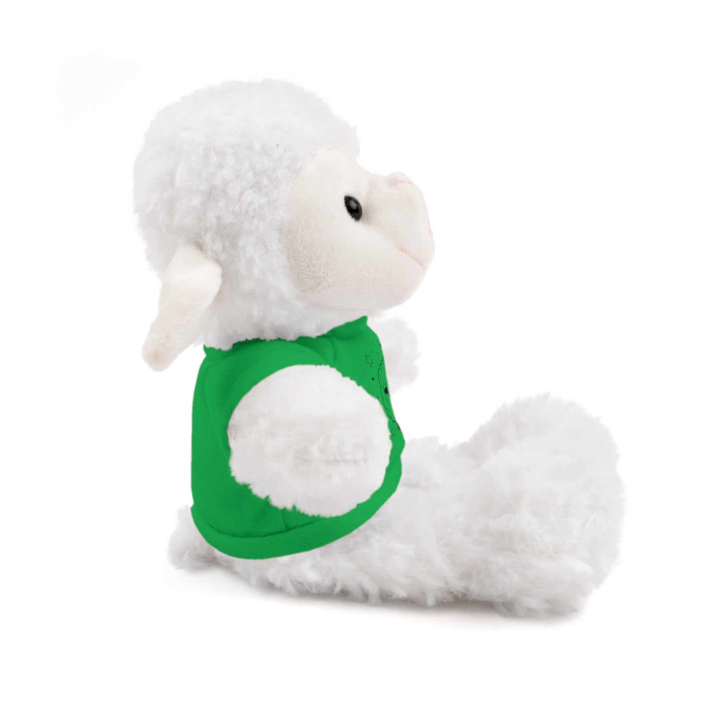 Cute Plush Sheep Toy with Custom Tee, Gift for Kids, Baby Shower Gift, Nursery Decor, Stuffed Lamb