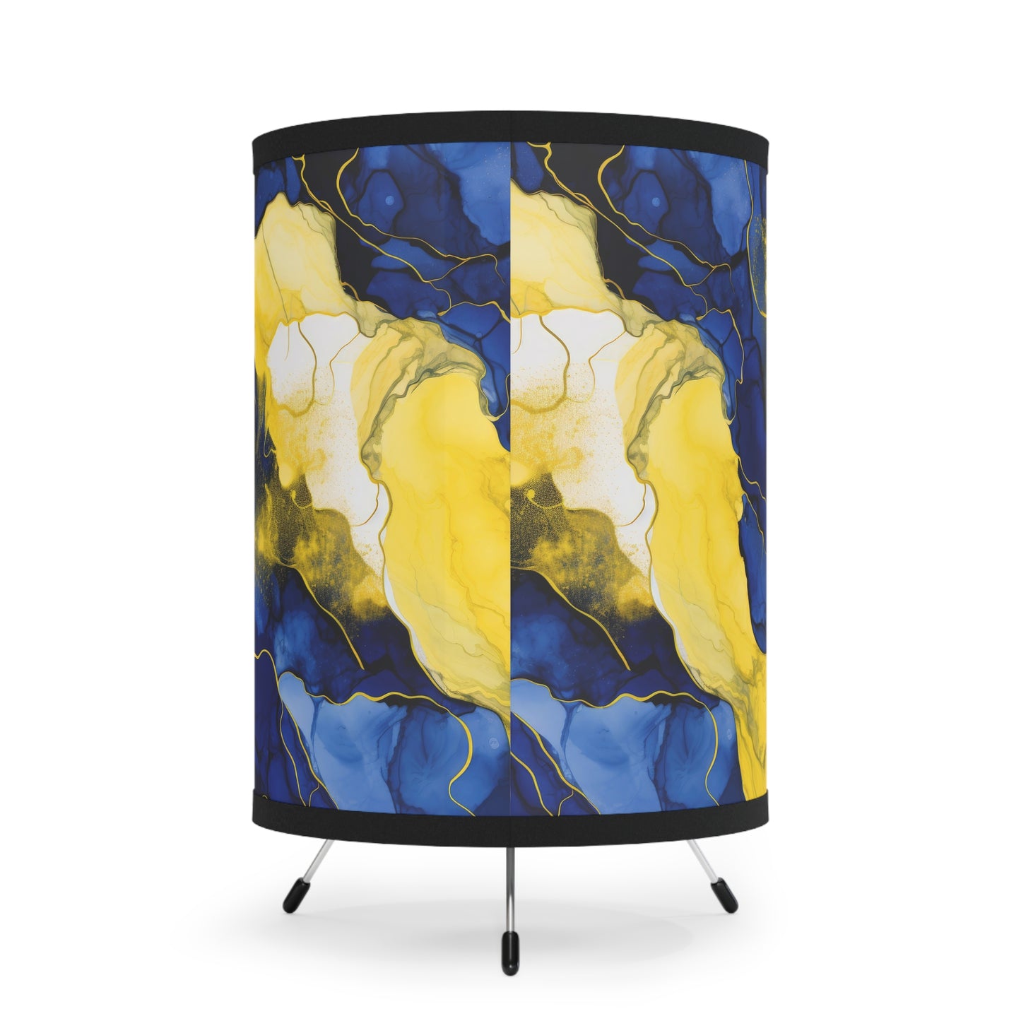 Tripod Lamp - Modern Home Decor, Blue and Yellow Accent Light, Artistic Table Lamp, Unique Gift for Housewarming