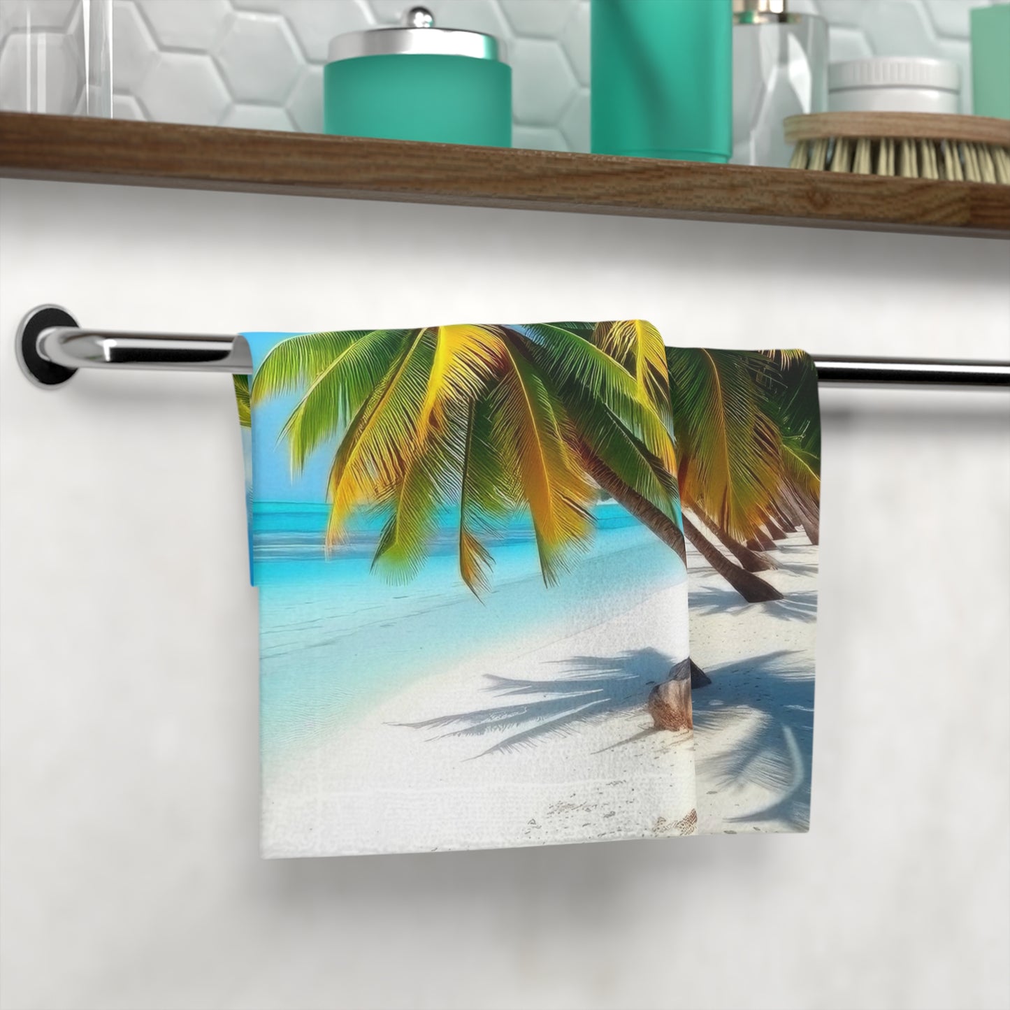 Tropical Paradise Face Towel, Beach House Decor, Spa Essentials, Gift for Beach Lovers, Relaxation Accessories