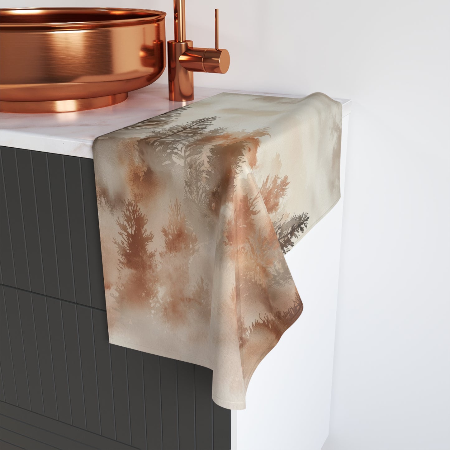 Serene Autumn Hand Towel, Rustic Bathroom Decor, Cozy Home Accessory, Gift for Nature Lovers, Fall Hand Towel, Kitchen Towel