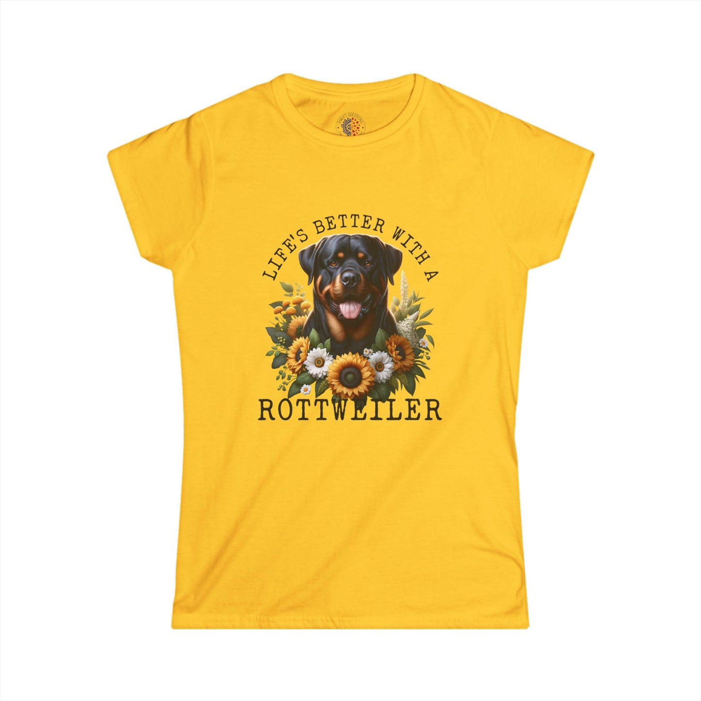 Women's Rottweiler Tee - Life's Better with a Rottweiler, Dog Lover Gift, Pet Owner Apparel, Animal Lover Fashion, Cute Dog Shirt