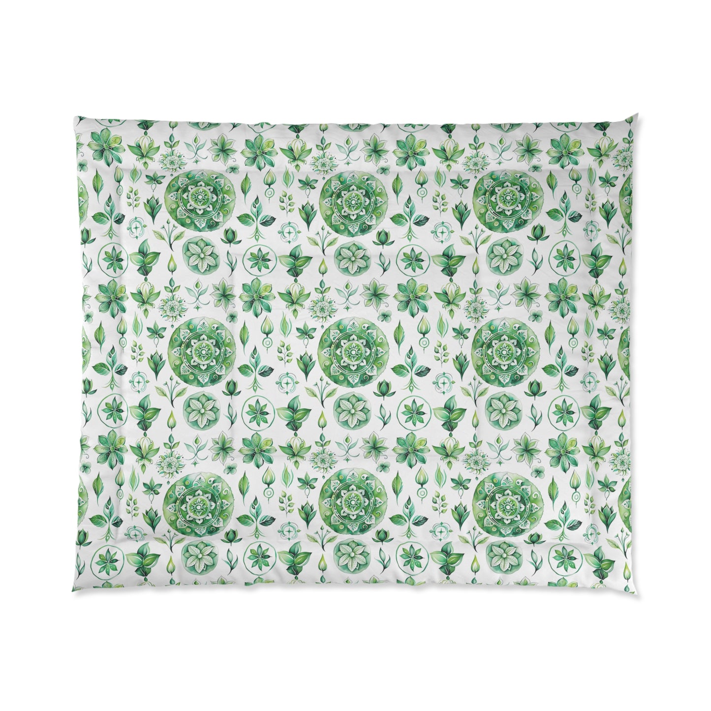 Botanical Green Comforter - Cozy Floral Quilt for Home Décor, Spring Vibes, Bedroom Refresh, Gift for Nature Lovers, Eco-Friendly Bedding