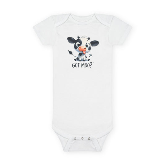 Cute Cow Baby Onesie - 'Got Moo?' Animal Print Newborn Gift, Baby Shower Outfit, Toddler Clothes, Funny Baby Bodysuit